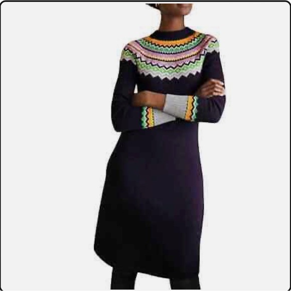 Boden Dresses & Skirts - Boden Mille Fair Isle wool blend dress size 8